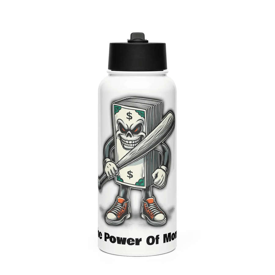 The Power Of Money Water Bottle w/ Built In Straw product image (1)