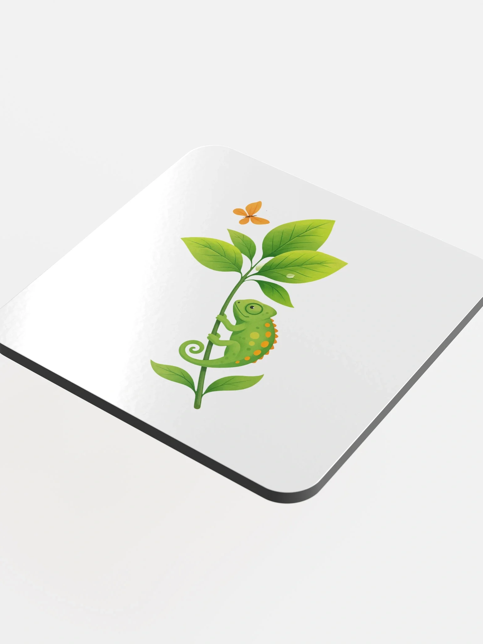 Chameleon Charm Glossed Cork Coaster product image (4)