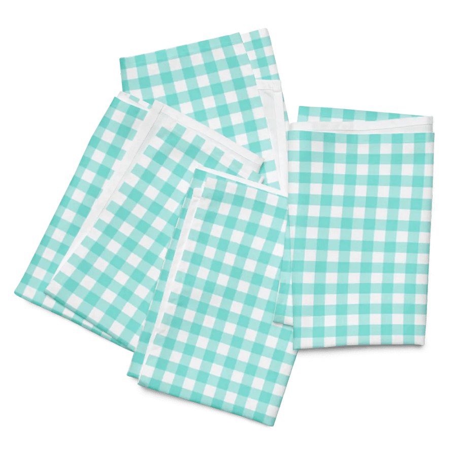 Matching Set of Teal Gingham Cloth Napkins product image (8)