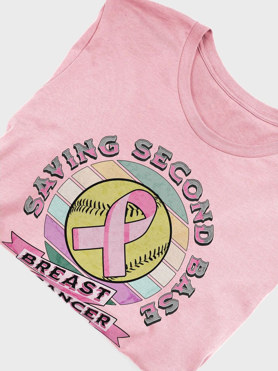 Saving Second Base Breast Cancer Softball T-Shirt product image (24)