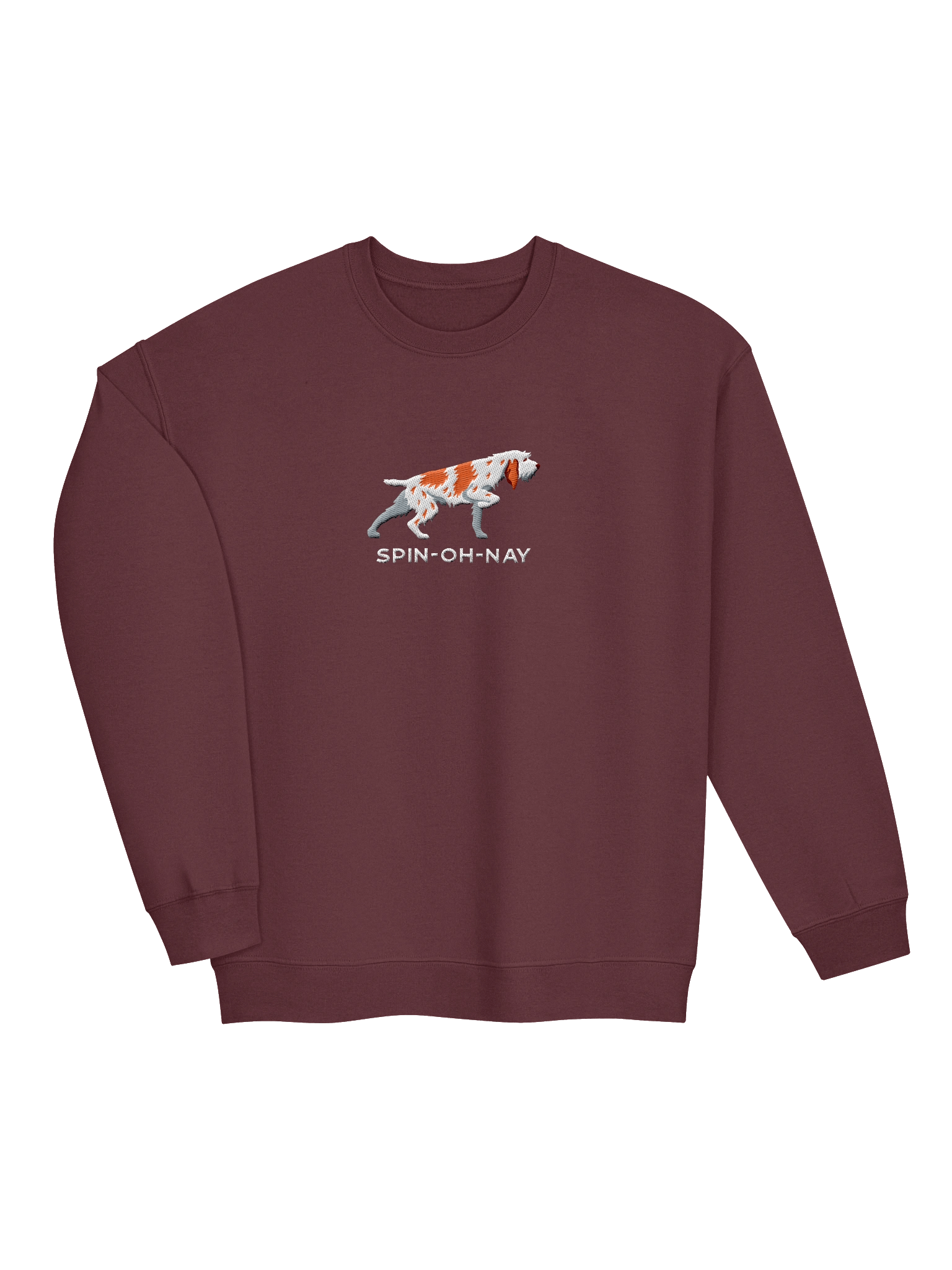 Spin-Oh-Nay Sweatshirt (Embroidered) of a Spinone Italiano(Orange & White) product image (7)