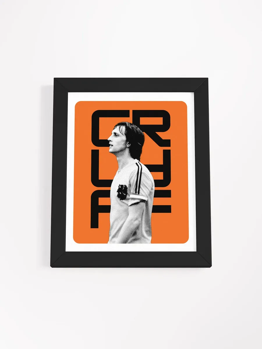 Johan Cruyff BW Netherlands Name Art Framed Print product image (2)