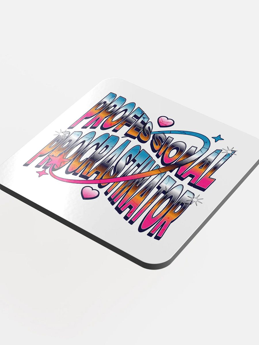 Professional Procrastinator Glossed Cork Coaster product image (1)