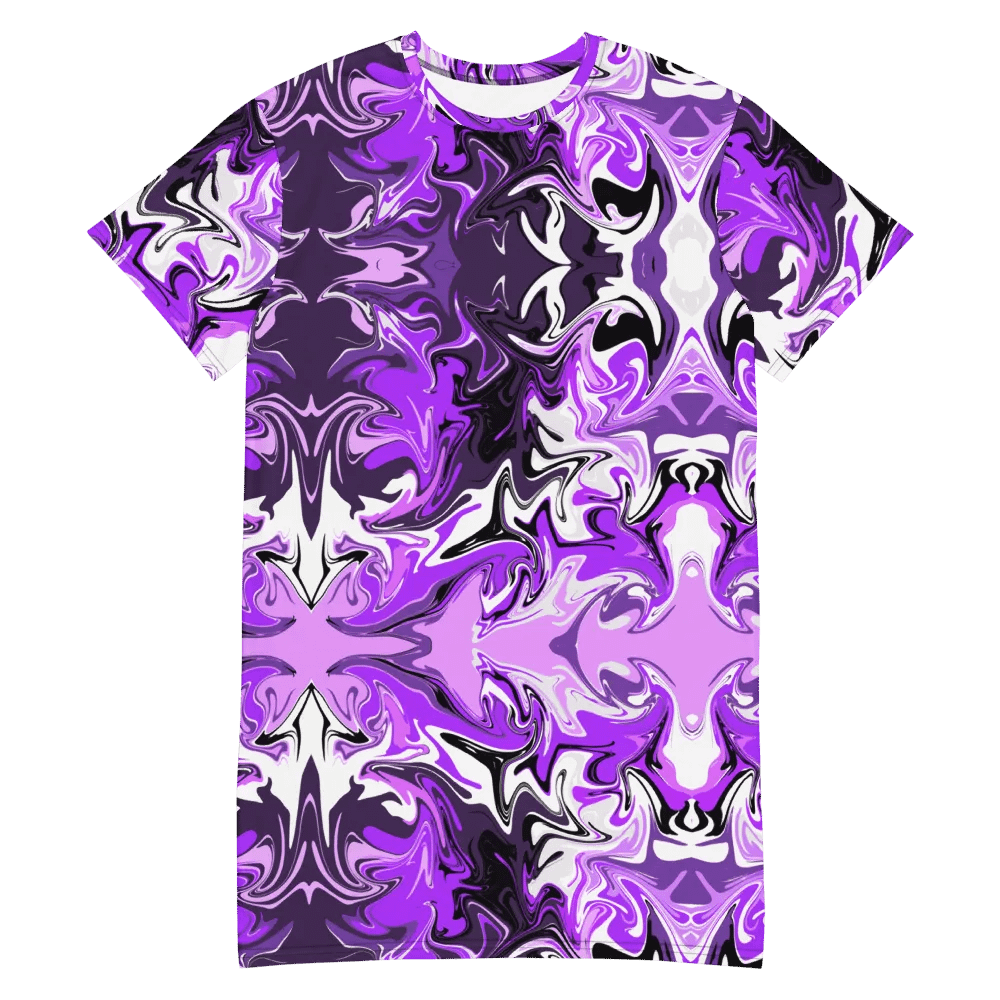 Purple Swirl Pattern T-Shirt Dress product image (2)