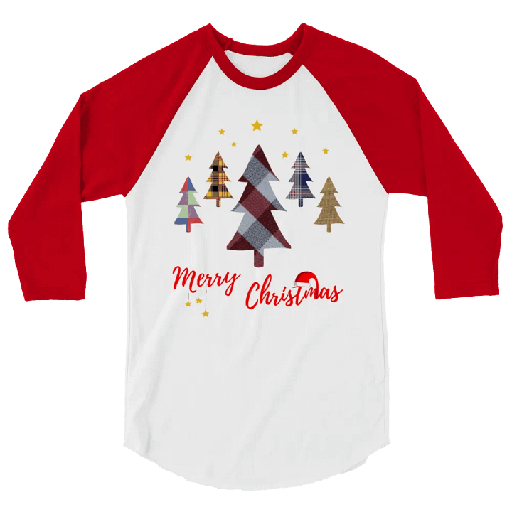 Happy Holidays in Christmas Fine Jersey Raglan Tee product image (56)
