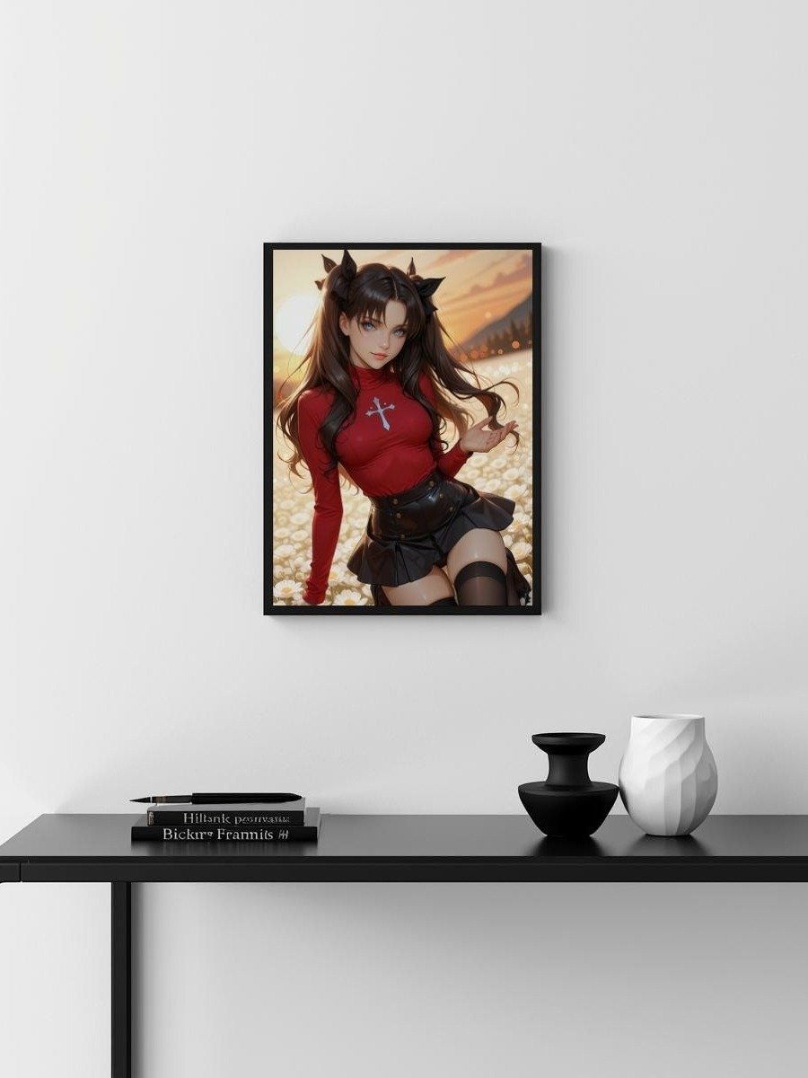 Fate Stay Night Rin Tohsaka Sunset Flower Field – Glossy 8x10 Metal Print product image (3)