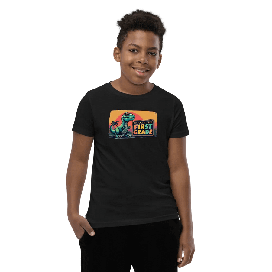 Dino Crush First Grade Youth T-Shirt product image (7)