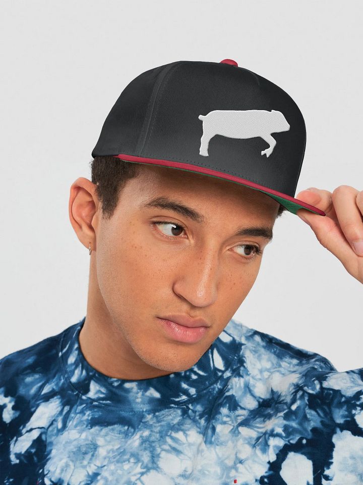 Leaping Pig Logo LIGHT (Yupoong Flat Snapback Cap) product image (1)