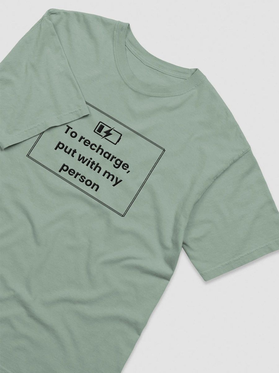 Embroidered T-Shirt - To Recharge, Put with my person - Black product image (64)