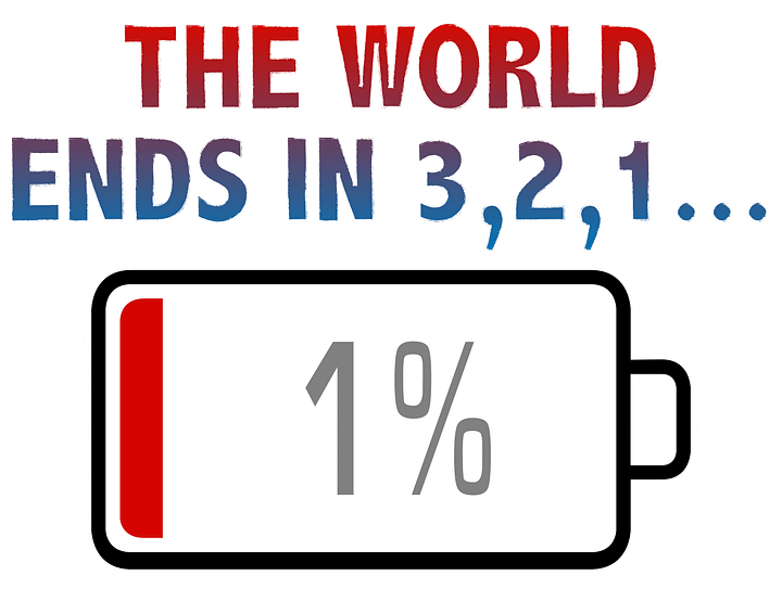 The World Ends In 3, 2, 1 with Battery at 1% T-Shirt product image (2)