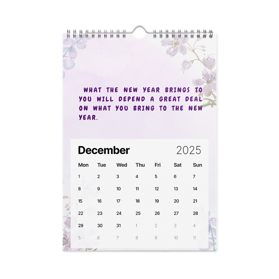 FLORAL INSPIRATIONAL QUOTES WALL CALENDAR 2026 product image (4)