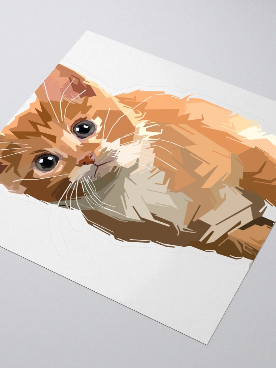 Geometric Orange Kitten Kiss Cut Stickers product image (3)