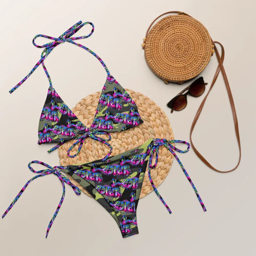 Camouflage Chic Recycled String Bikini Set product image (7)