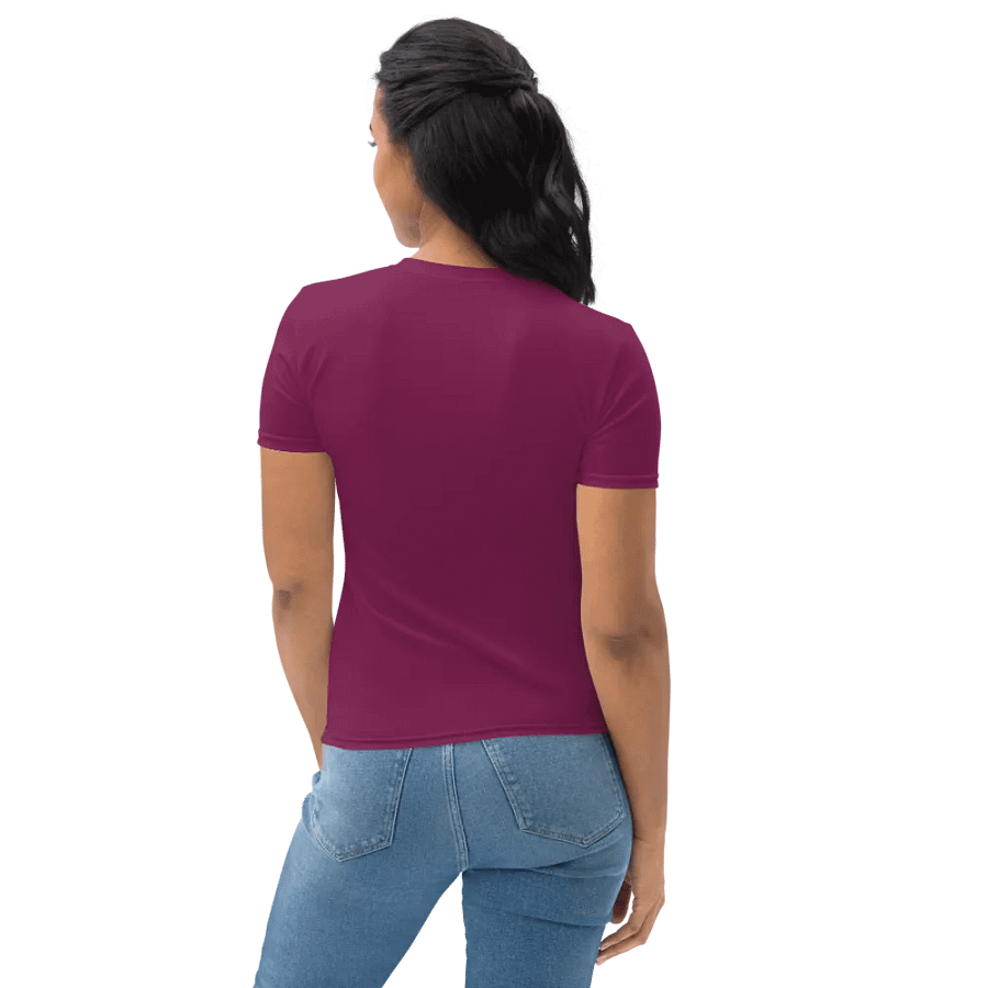 Plain Dark Burgundy Red True Summer Women's Crewneck Polyester Heavyweight Premium T-Shirt by Treasure Pie product image (8)
