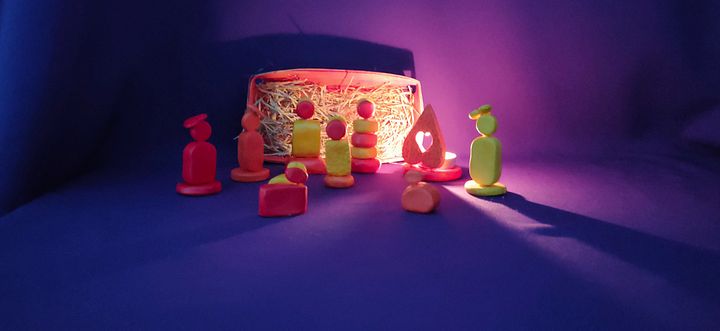 Presépio Energia Positiva, figuras religiosas minimalistas, decoração de natal, feita à mão product image (2)