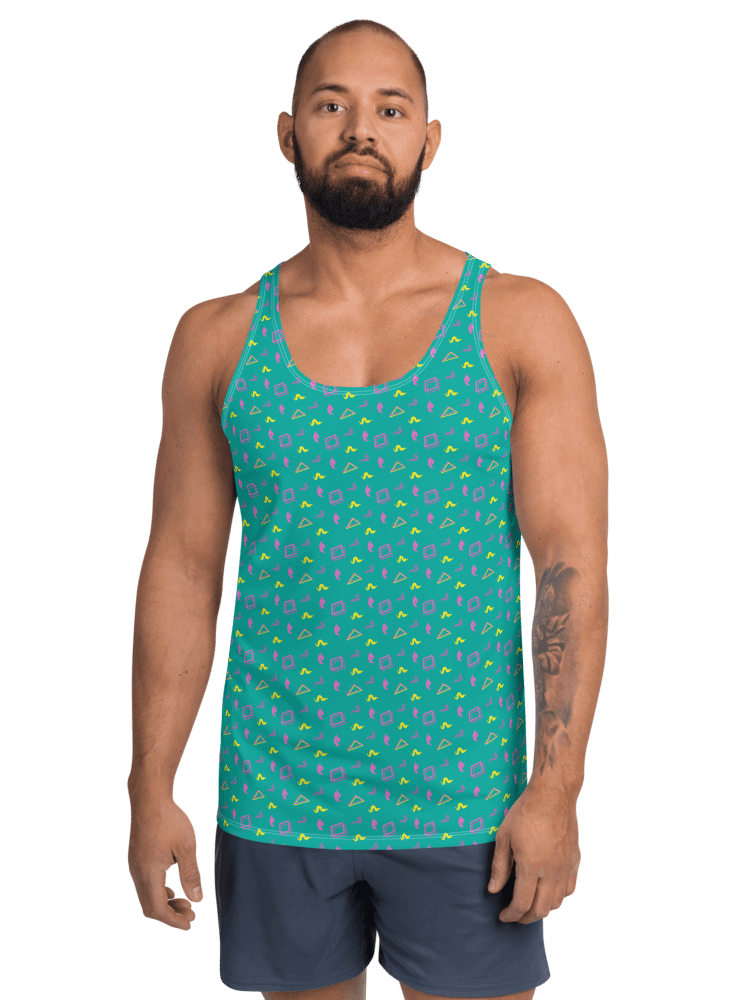 Oh Worm? teal pattern tank top product image (1)