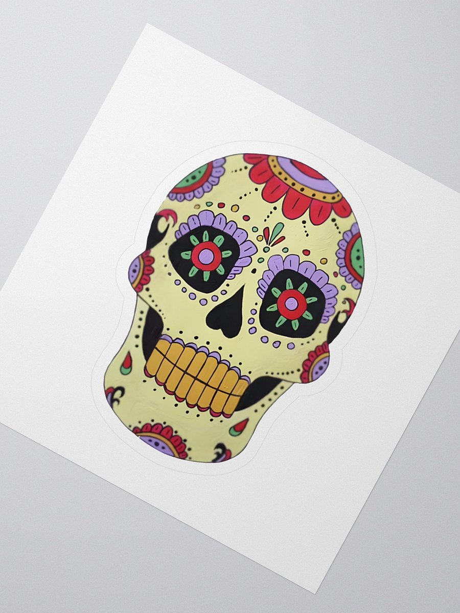 Calavera Sugar Skull (art by Dina R.) Acrylic painting picture - Sticker product image (2)