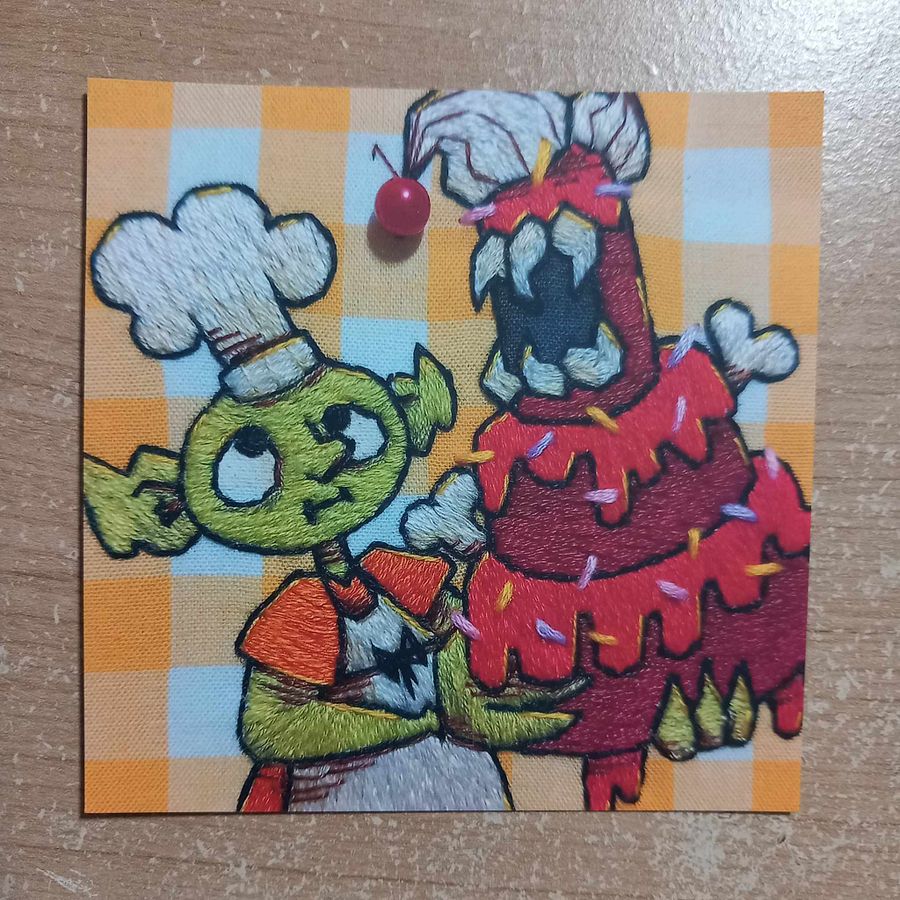 Silly Goblin Baker Embroidery Print product image (2)