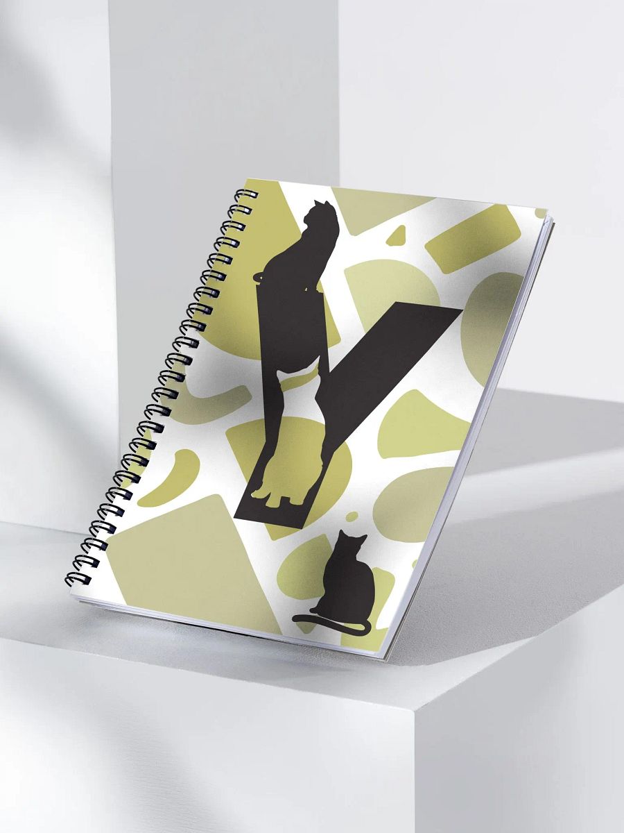 Monogram Letter Y Cat Lover Geometric Greens Notebook product image (3)