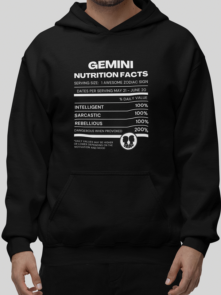 Gemini Nutrition Facts Hoodie product image (1)