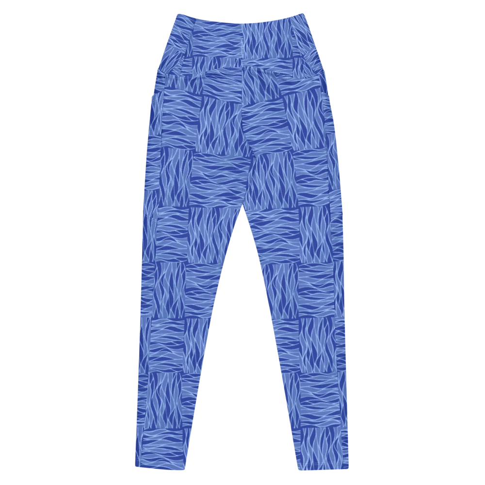 Powder Blue All-Over Print Leggings with Pockets product image (9)