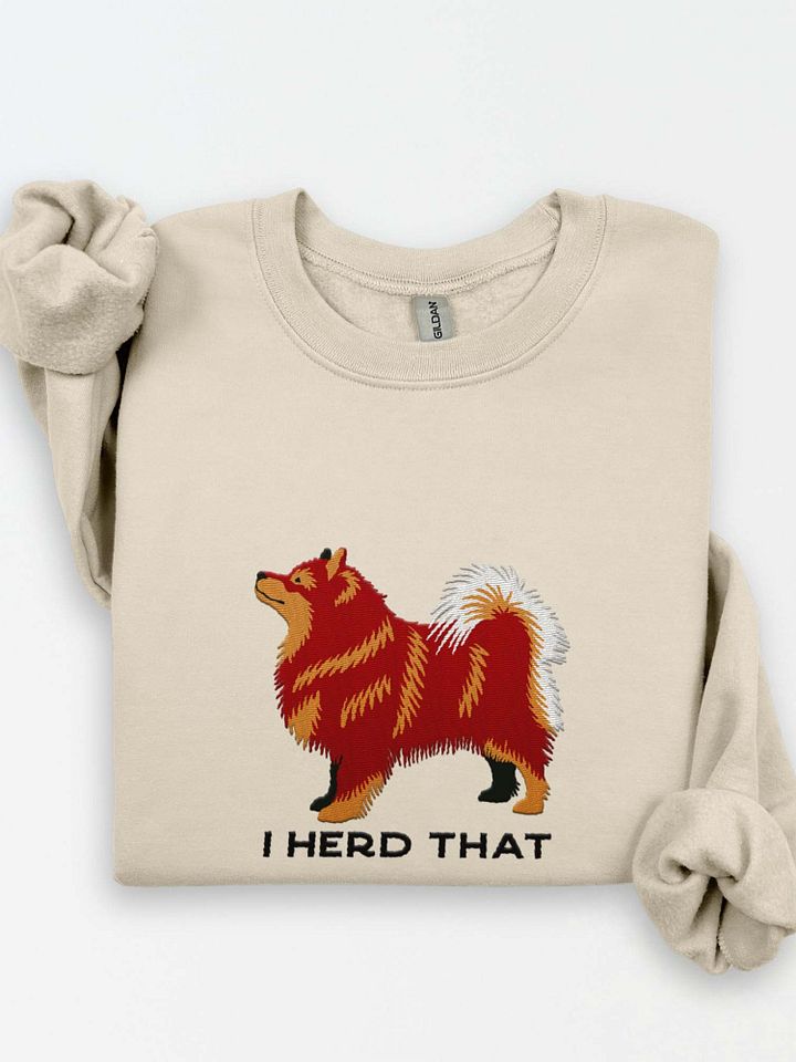 I Herd That Sweatshirt (Embroidered) of a Finnish Lapphund(Red) product image (1)