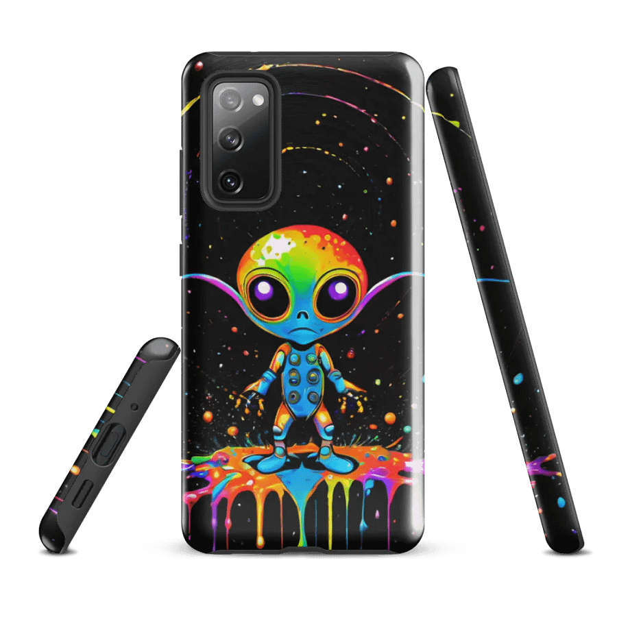Tough Phone Case for Samsung® - Colorful Paint Splash Alien Dude product image (1)