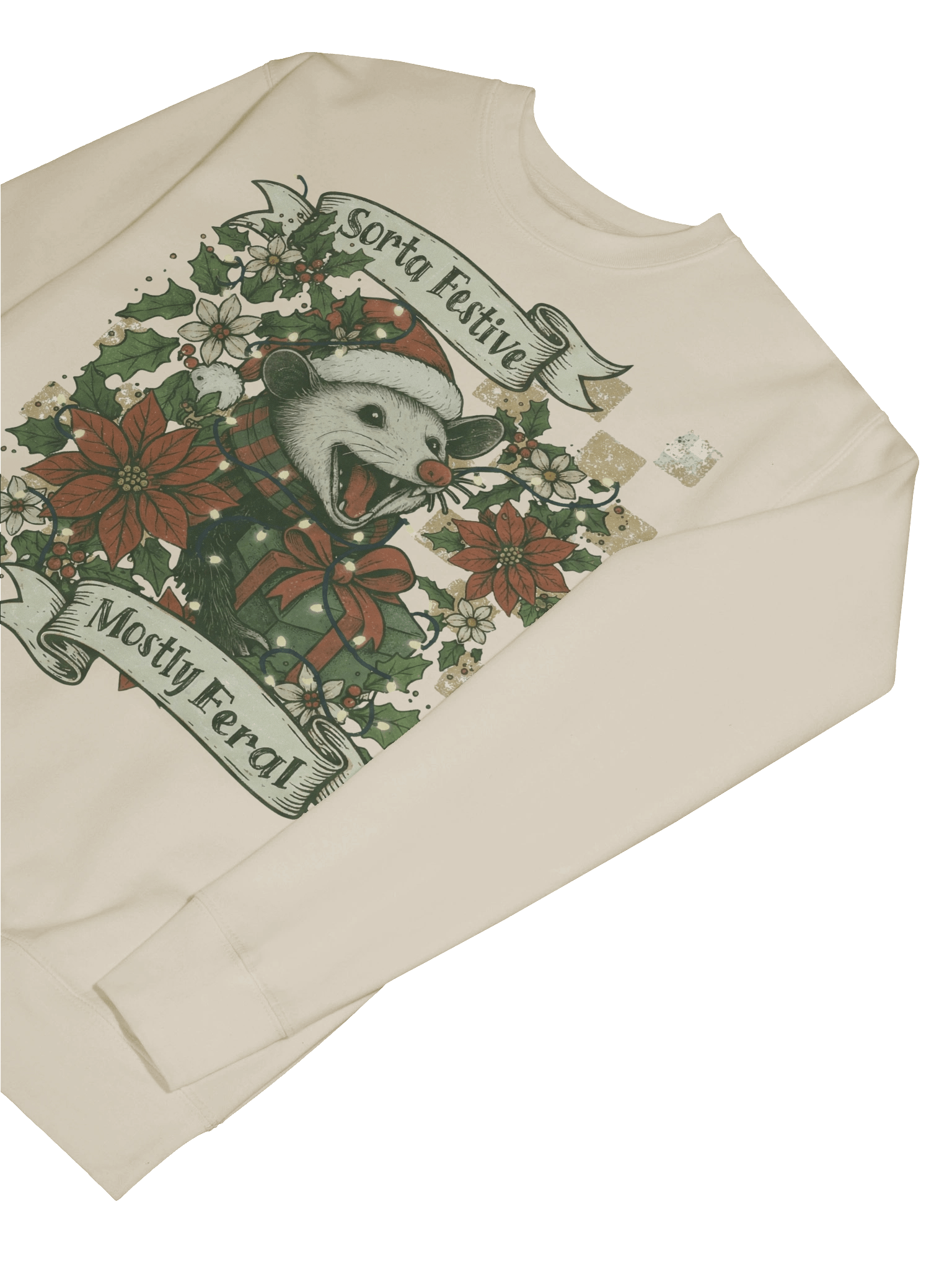 Festive Possum Holiday Sweatshirt | Premium Heavyweight Crewneck product image (3)