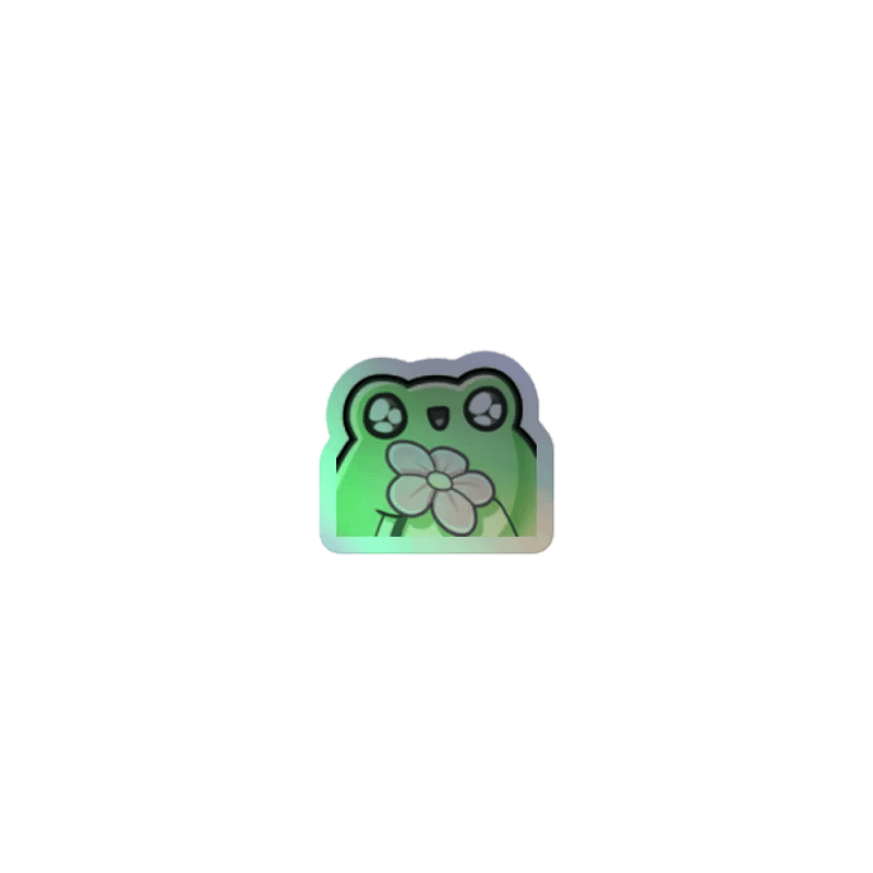 flower holographic frog sticker