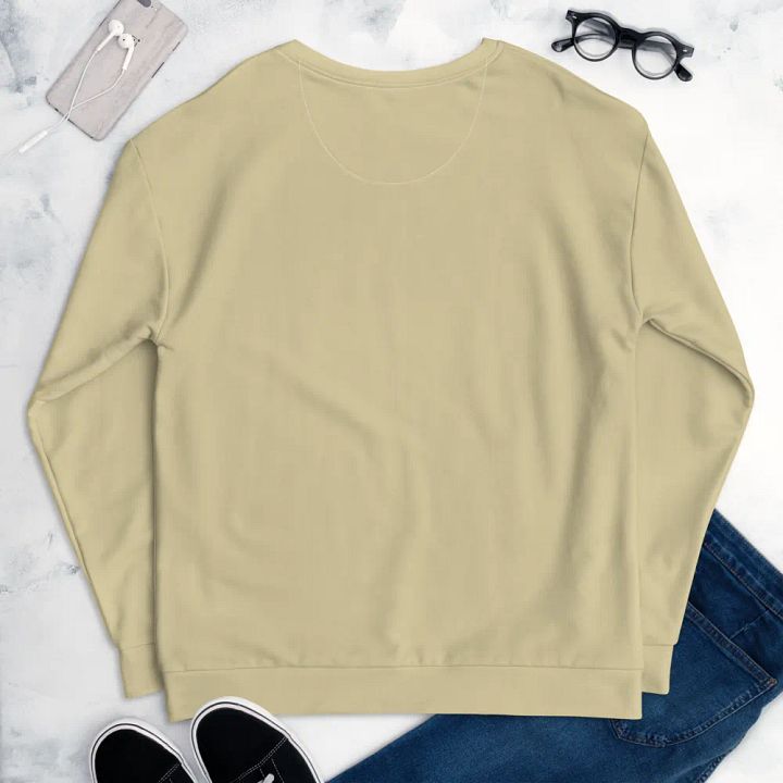 Plain Light Yellow Soft Summer Unisex Recycled Polyester Heavyweight Premium Sweatshirt by Treasure Pie product image (2)