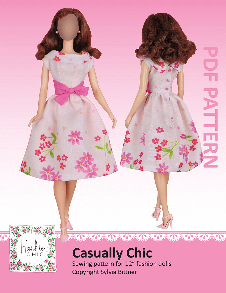 Casually Chic sewing pattern for 12" fashion dolls product image (1)