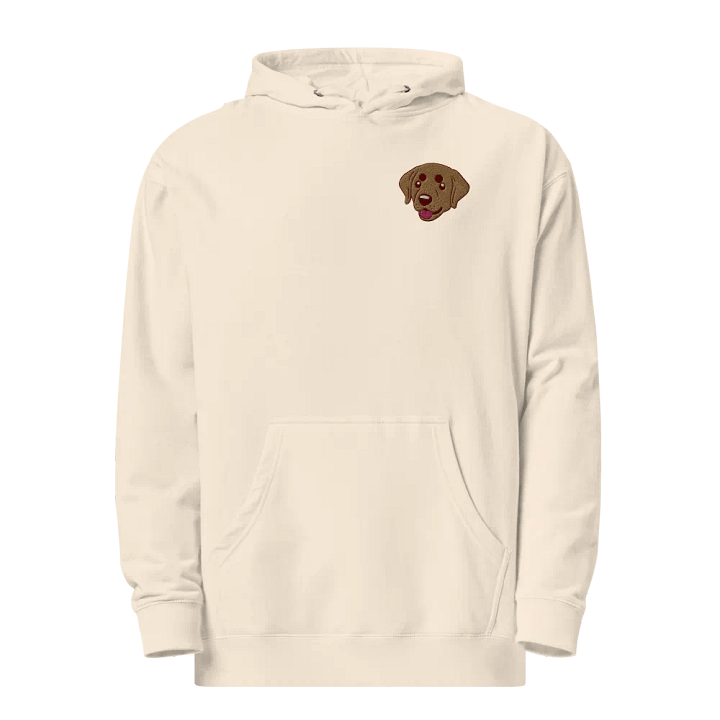Happy Labrador Retriever Pup Midweight Embroidered Hoodie product image (2)
