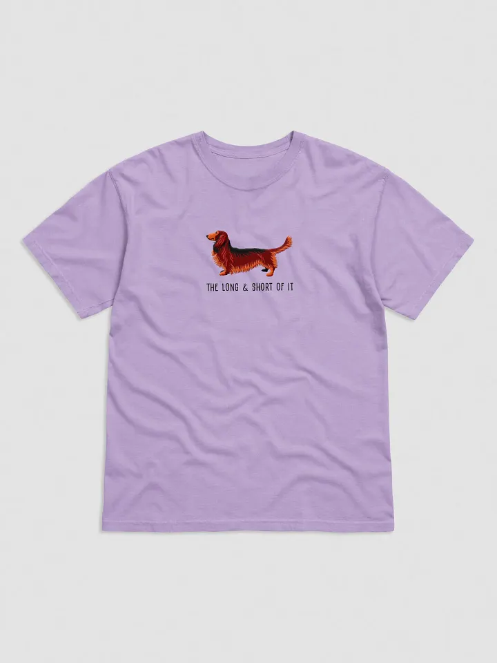 The Long & Short of It T-Shirt(Embroidered) of a Longhaired Dachshund(Red) product image (33)