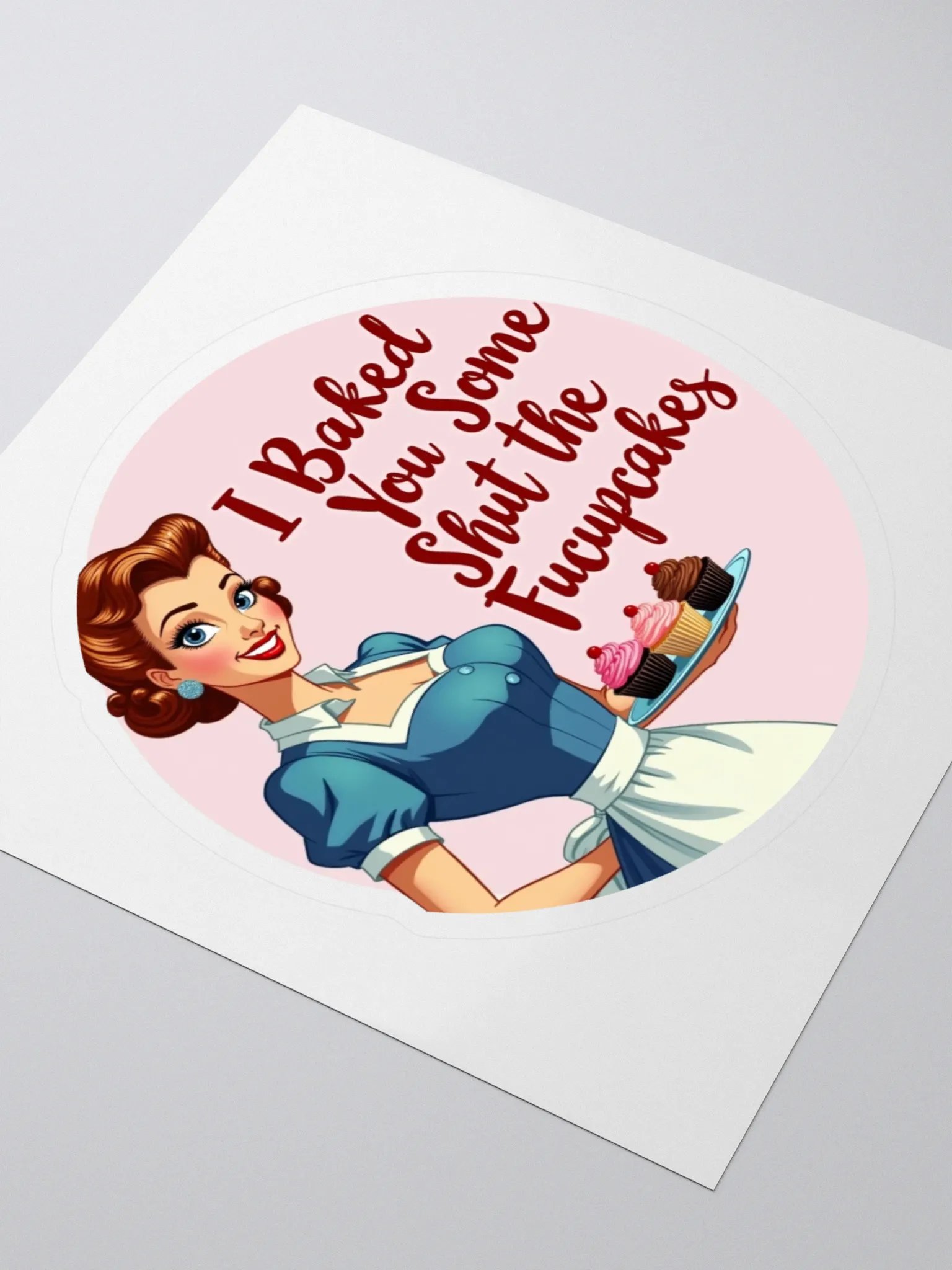 Shut the Fucupcakes Retro Pin-Up Art Print product image (3)