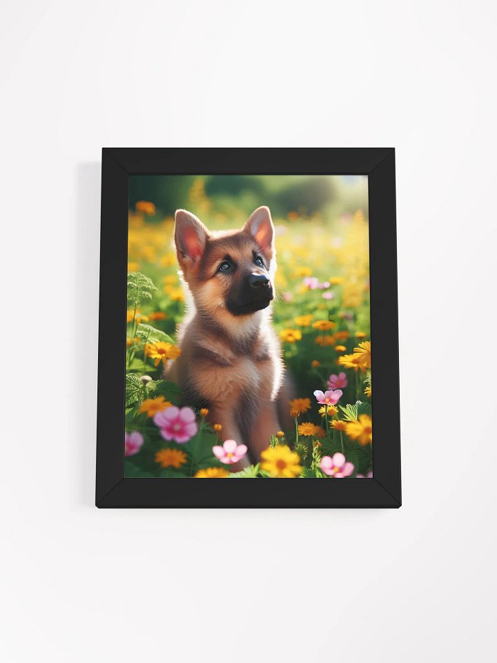 Summer Shephard Puppy Matte Poster In Frame product image (1)