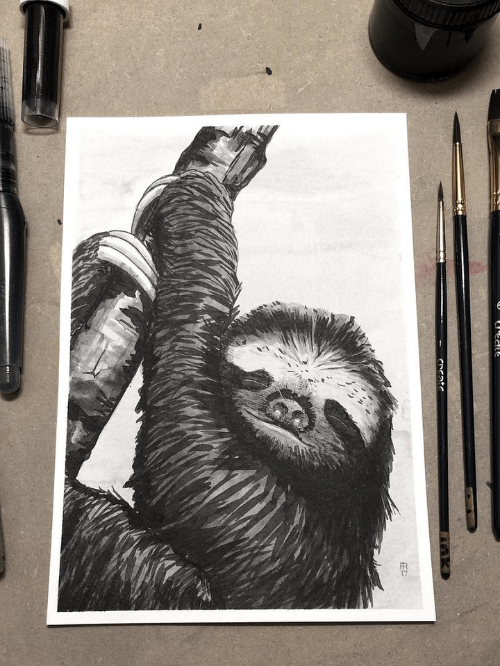 original painting : sloth product image (1)