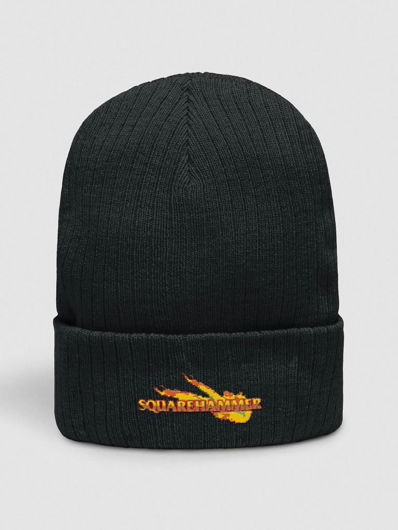 Square Hammer Ribbed Knit Beanie