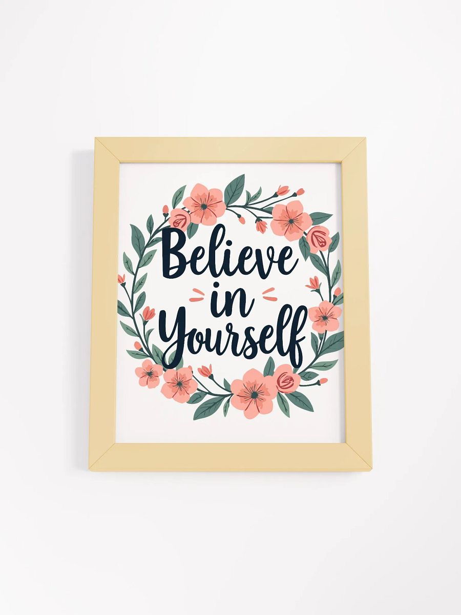 Inspirational Floral Wreath Artwork - ‘Believe in Yourself’ Motivational Wall Decor product image (7)