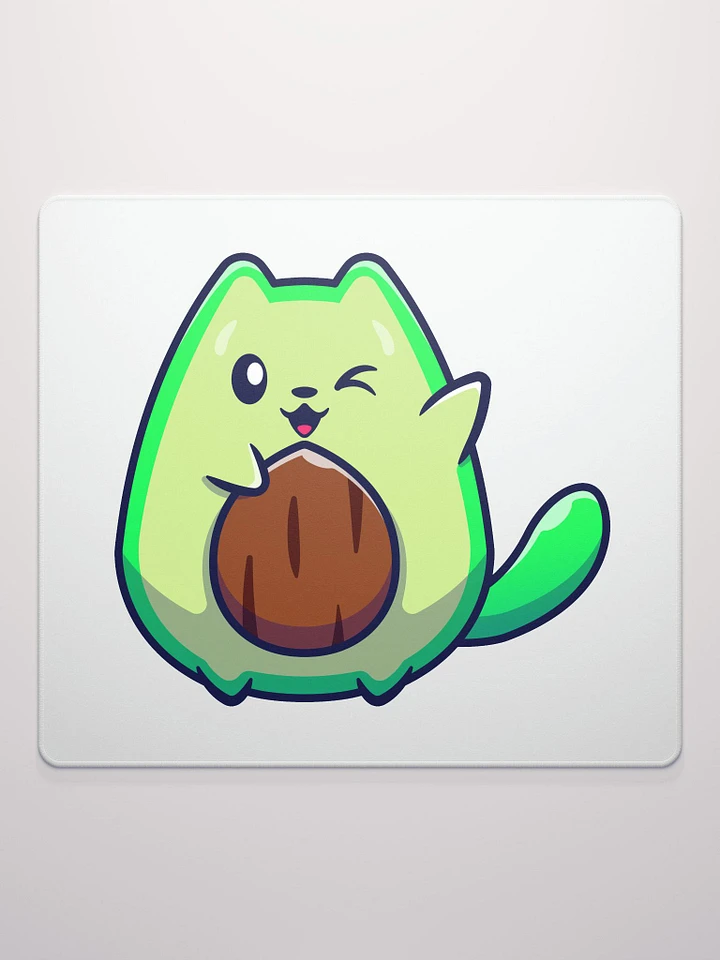 Winking Kawaii Avocado Cat Mousepad product image (3)