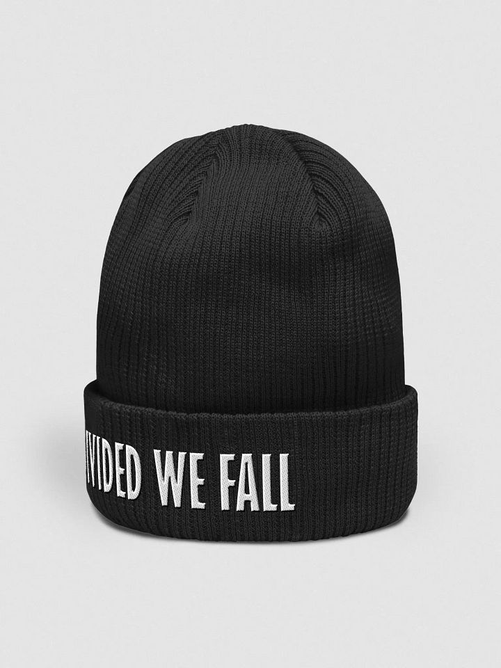 Divided We Fall - White - Beechfield Organic Ribbed Beanie product image (2)