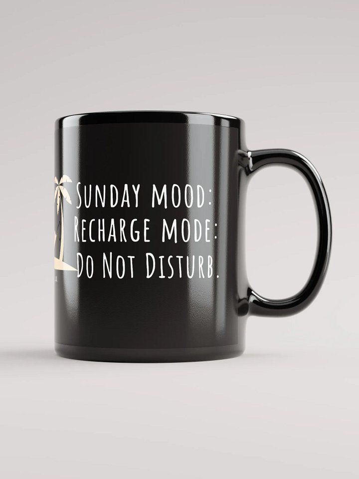 Sunday Mood: Recharge Mode with Palm Trees – Your Do Not Disturb Vibe!" Black Glossy Mug product image (2)
