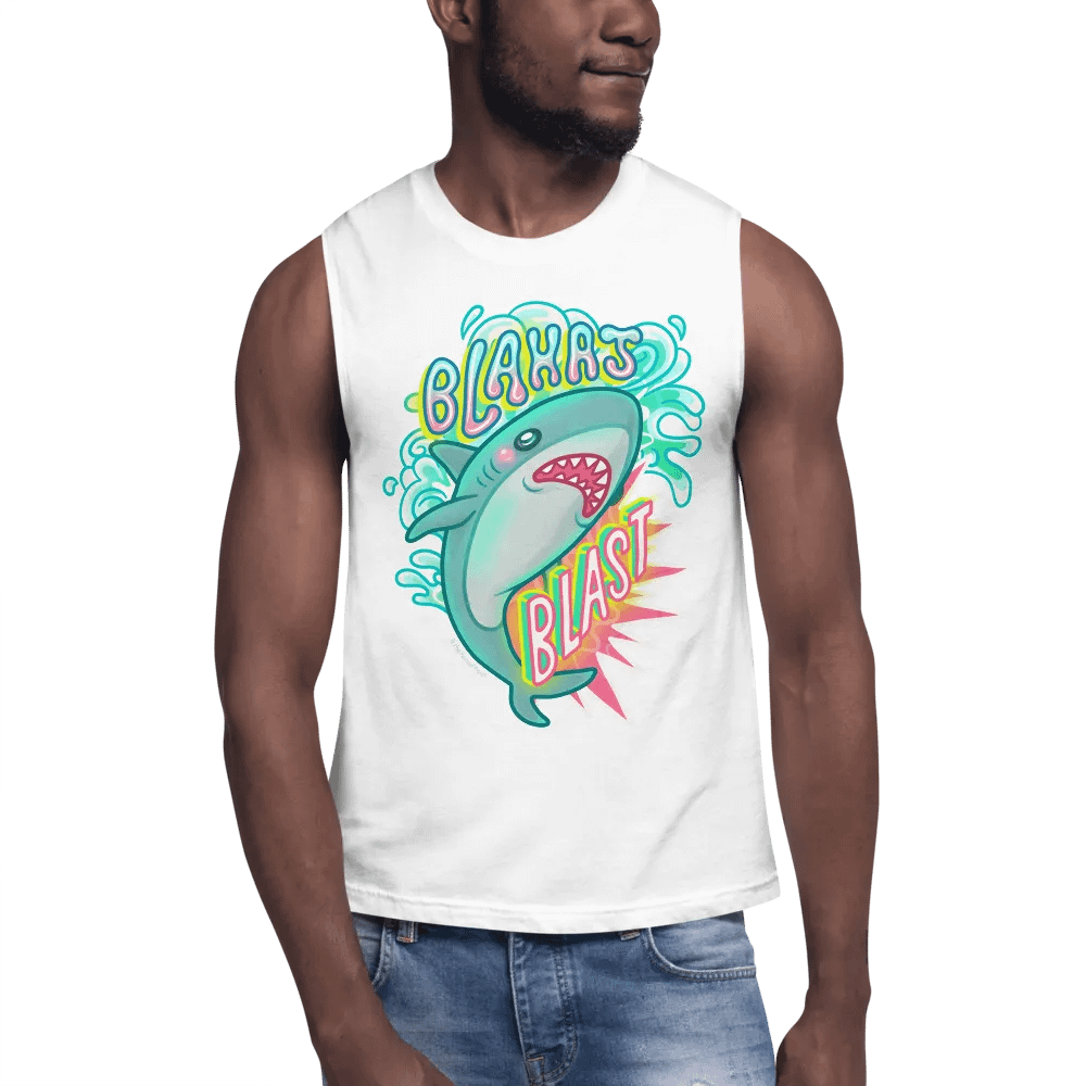 Blahaj Blast Muscle Tank product image (6)