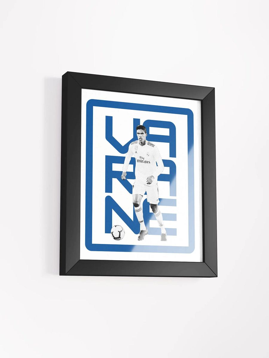 Raphaël Varane BW Real Madrid Name Art Framed Print product image (3)