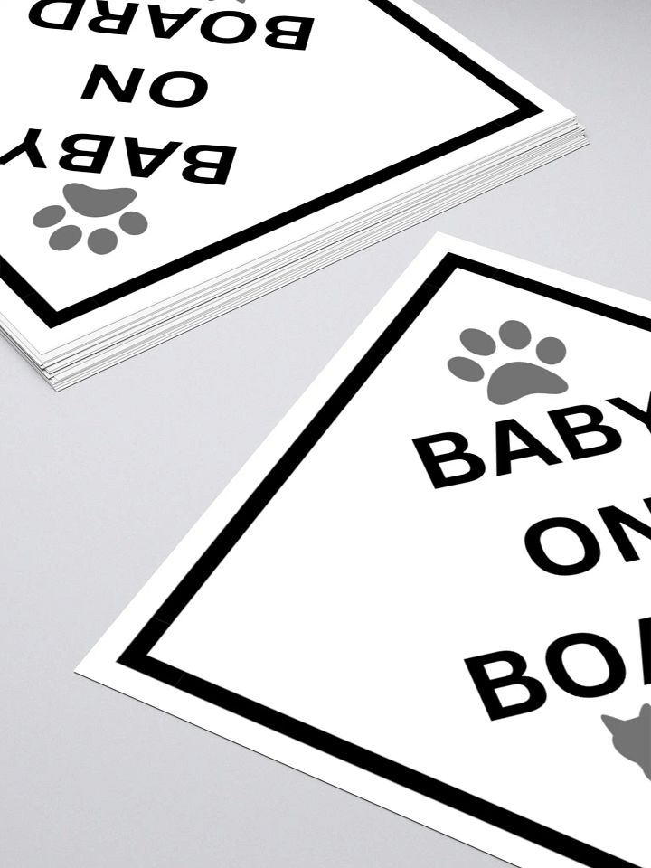 Cat Baby on Board Sticker - Gray on White product image (10)