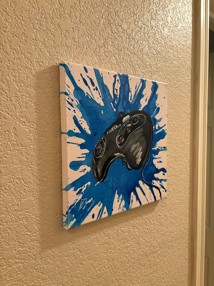 Hand painted “A New Challenger” Controller Splatter Painting product image (2)