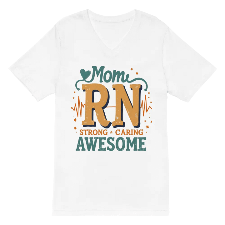 Mom RN, Strong, Caring, and Awesome V-Neck Tee product image (6)