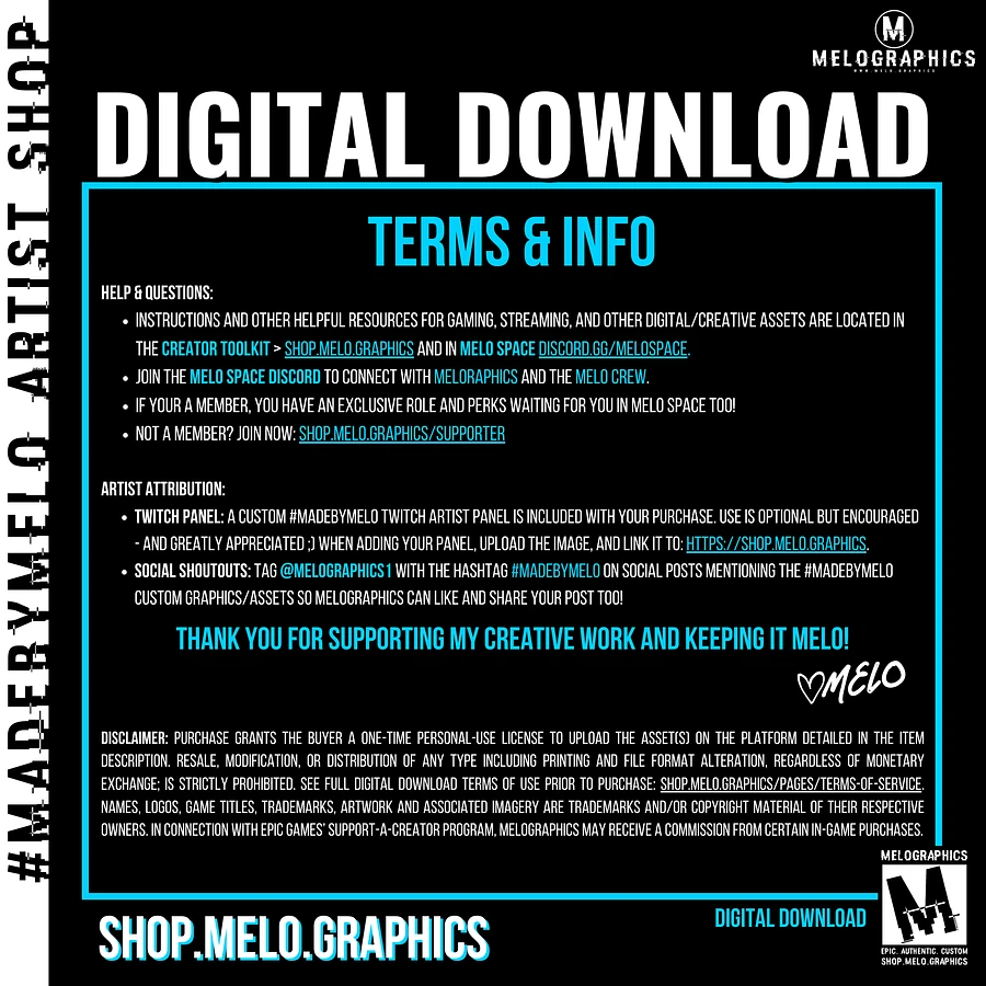 #MeloCrew Swag Pack - Digital Edition & Sticker Sheet | #MadeByMELO product image (8)