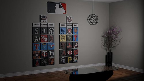 Render of the final #mlb standings board! Modeled in #plasticity and rendered in #blender.  #3dprinting #bambu