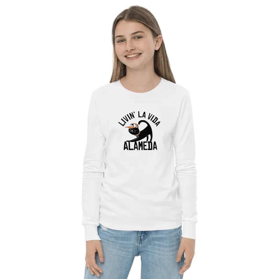 Cool Cat Bella+Canvas Youth Long Sleeve T-Shirt product image (2)