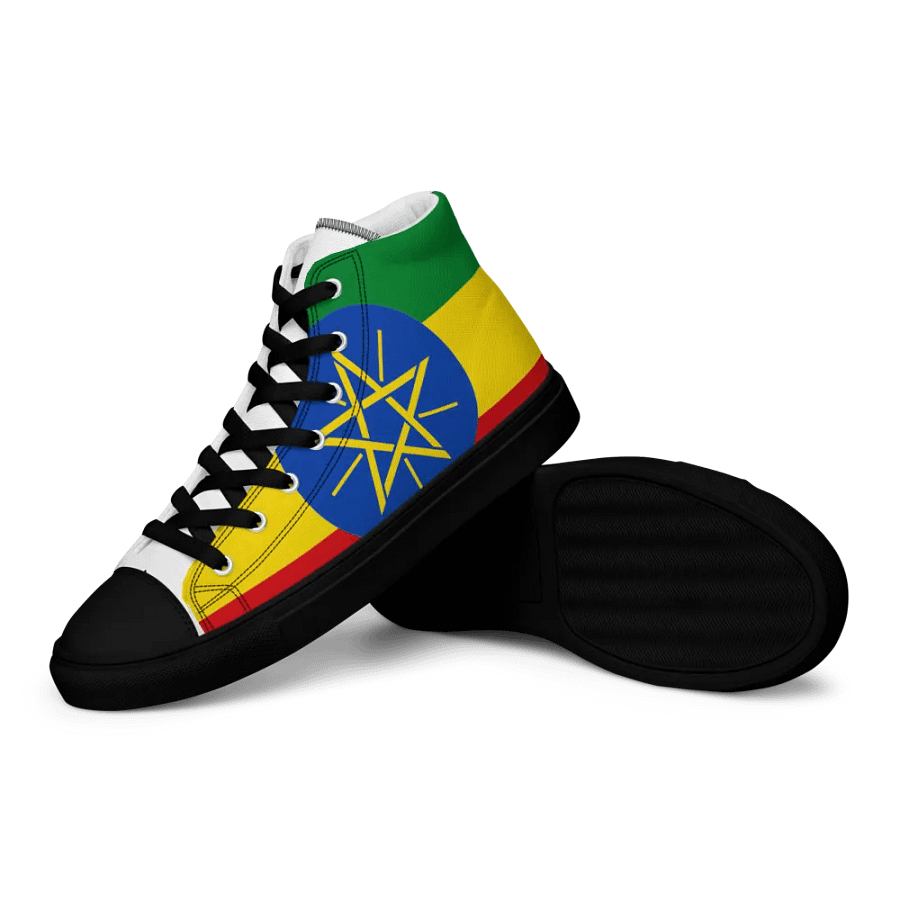 Ethiopian Flag Retro High Top Canvas Shoes product image (10)
